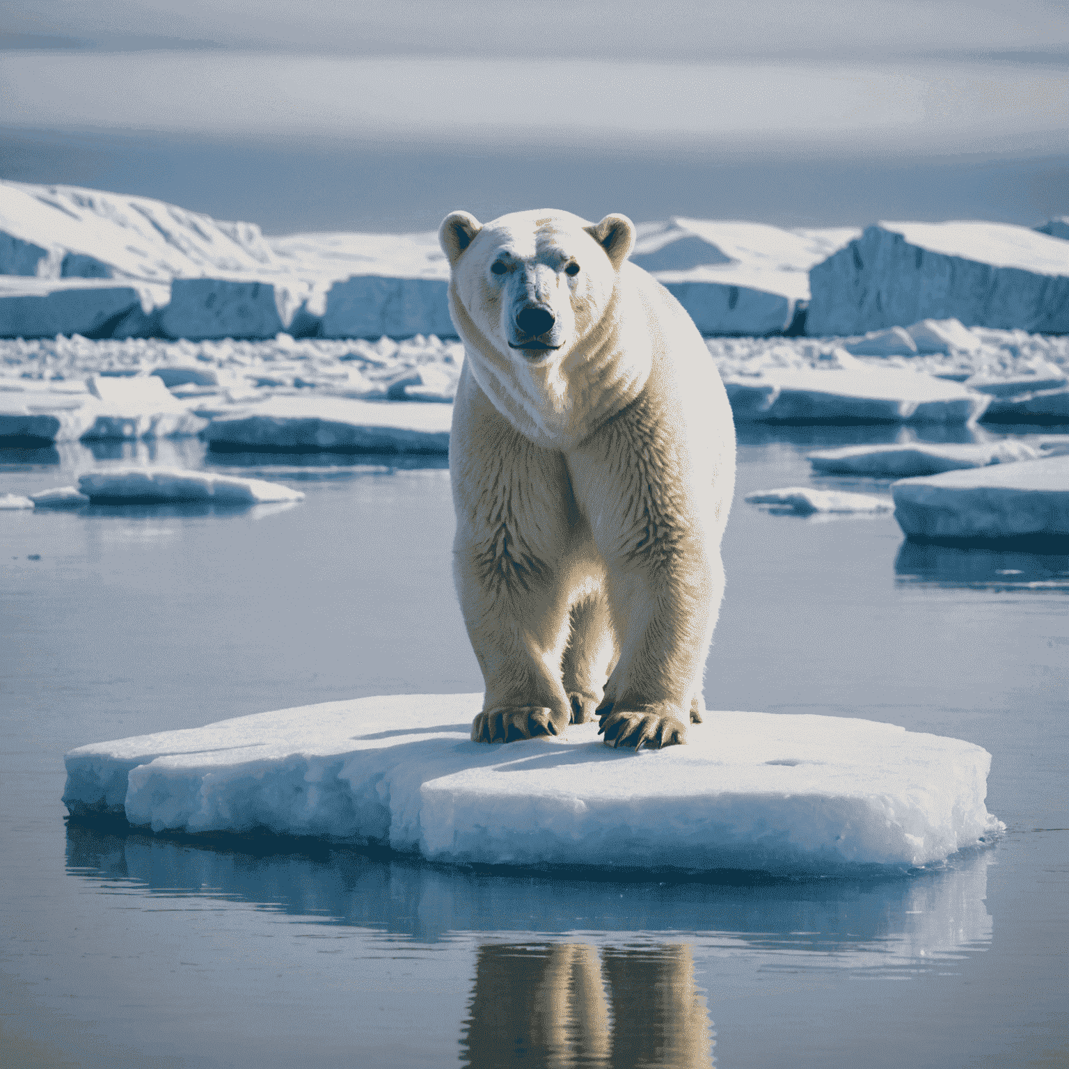 A polar bear on an ice floe in the Canadian Arctic